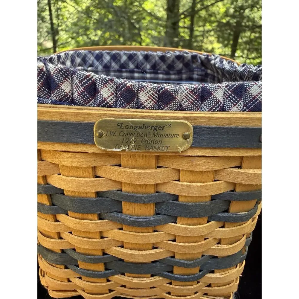 Longaberger Collectors Club Miniature 2 Pie Basket Risers Bonnie Pie Plate Mint!